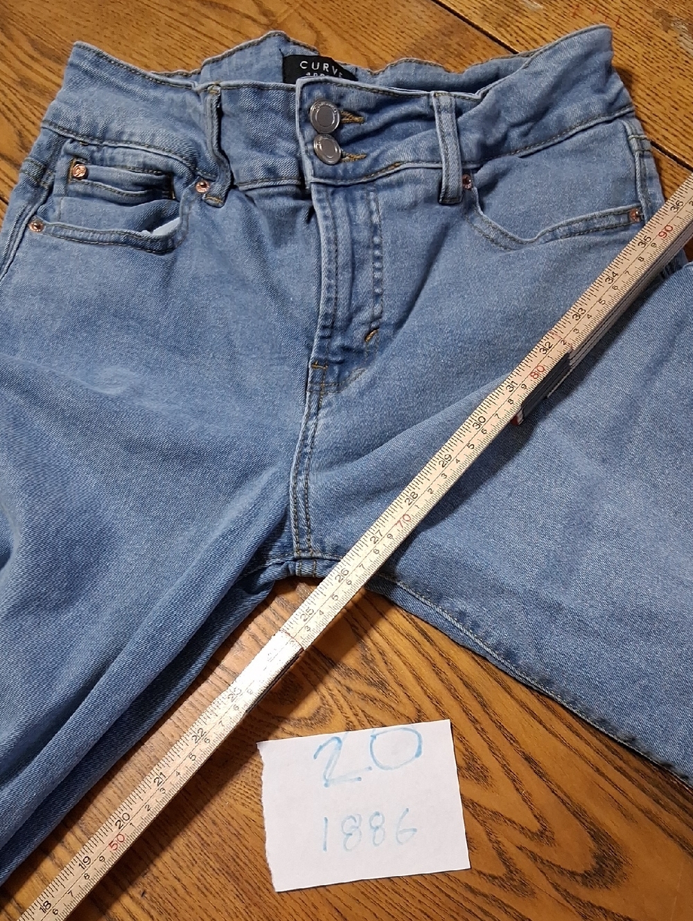 CURVE APPEAL Jeans Womens 2/26 BLUE WIDE LEGS ?? Pants Preowned Used - Picture 2 of 5
